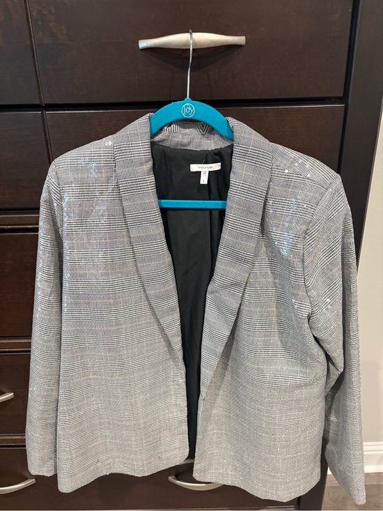 Maurices Jackets & Blazers - Maurices Gray Plaid Open-Front Blazer with Subtle Sparkle